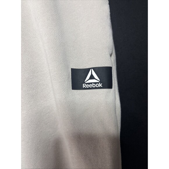 NWOT Reebok Joggers 3x Men’s Beige/white Logo Pockets Drawstring - Picture 3 of 11